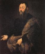 Jacopo Tintoretto Portrait of a Gentleman in a Fur oil on canvas